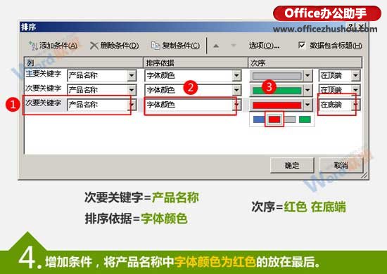 excel單元格字體顏色 按Excel單元格中的字體顏色對(duì)表格數(shù)據(jù)進(jìn)行排序