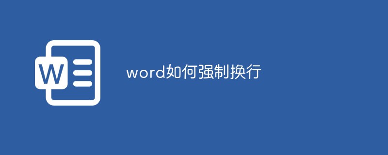 word如何強(qiáng)制換行