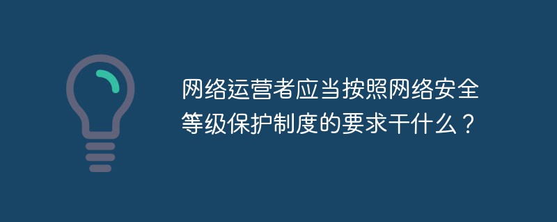 網(wǎng)絡(luò)運(yùn)營者應(yīng)當(dāng)按照網(wǎng)絡(luò)安全等級保護(hù)制度的要求干什么？