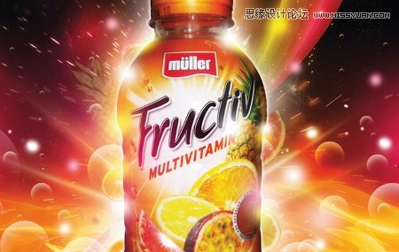 ps制作絢麗大氣的水果飲料海報