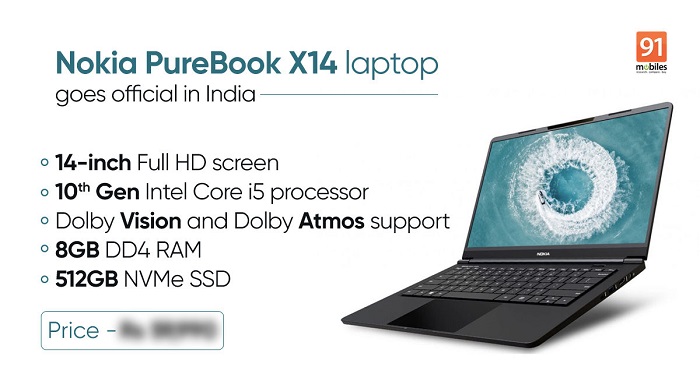 諾基亞PureBook X14筆記本印度上市:采用10代酷睿i5平臺 售59990盧比