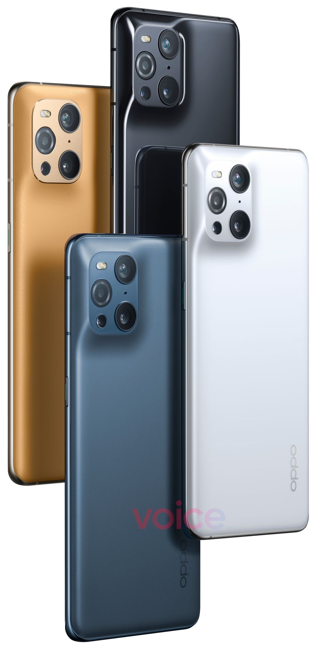 OPPO Find X3 Pro 真機(jī)渲染圖曝光：黑、白、藍(lán)、銅四種配色