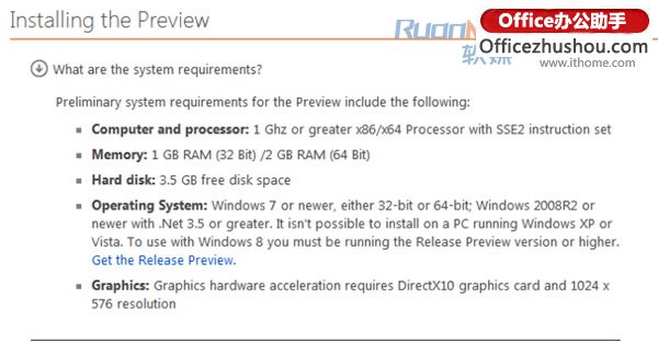 Office 2013僅支持Win7/Win8，不再支持XP/Vista