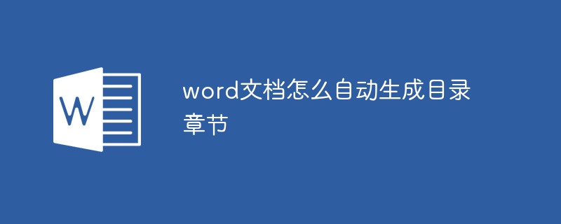 word文檔怎么自動生成目錄章節(jié)
