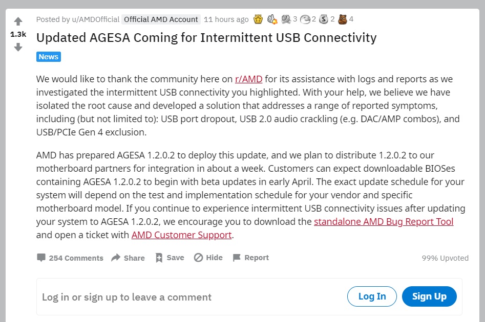 AMD 官宣已解決 500 系主板 USB 斷連問題，AGESA 1.2.0.2 微碼即將發(fā)布