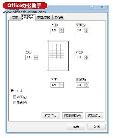 excel工作表標簽大小 Excel工作表打印時紙張大小和頁邊距等打印頁面的設置方法