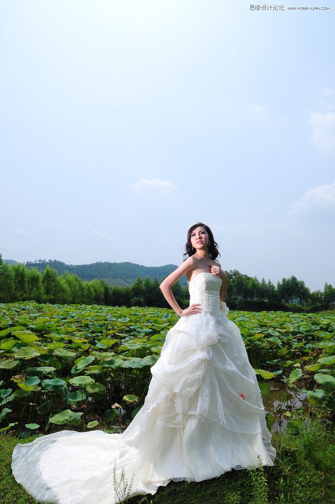 用PS給外景婚片添加夕陽藝術效果