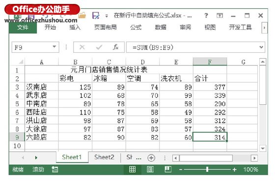 excel表格填充公式 在Excel表格新行中自動(dòng)填充公式的方法