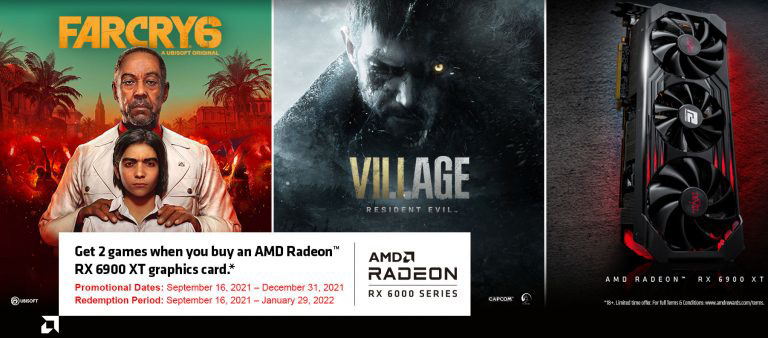 AMD RX 6900 XT 顯卡促銷，部分地區(qū)可獲贈《孤島驚魂 6》《生化危機：村莊》