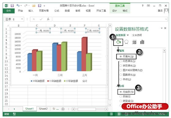 excel圖表顯示數(shù)值 在Excel圖表中顯示合計值的設置方法
