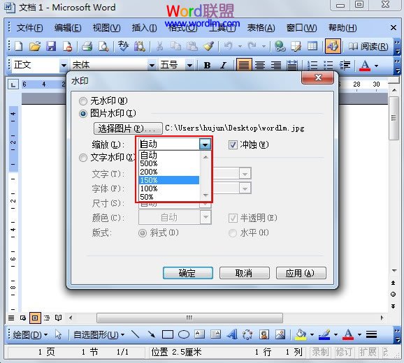word如何添加水印 Word2003圖片水印的添加方法