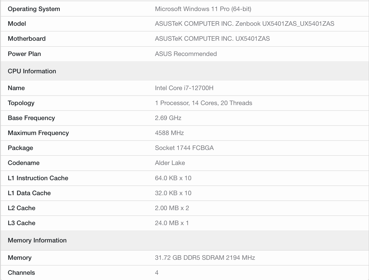 華碩新款靈耀筆記本曝光：搭載 14 核 i7-12700H，DDR5-4400 內(nèi)存