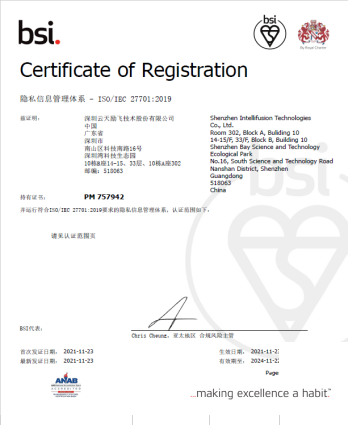 保護(hù)隱私和信息安全 云天勵(lì)飛斬獲的ISO27701又一項(xiàng)國際權(quán)威安全認(rèn)證