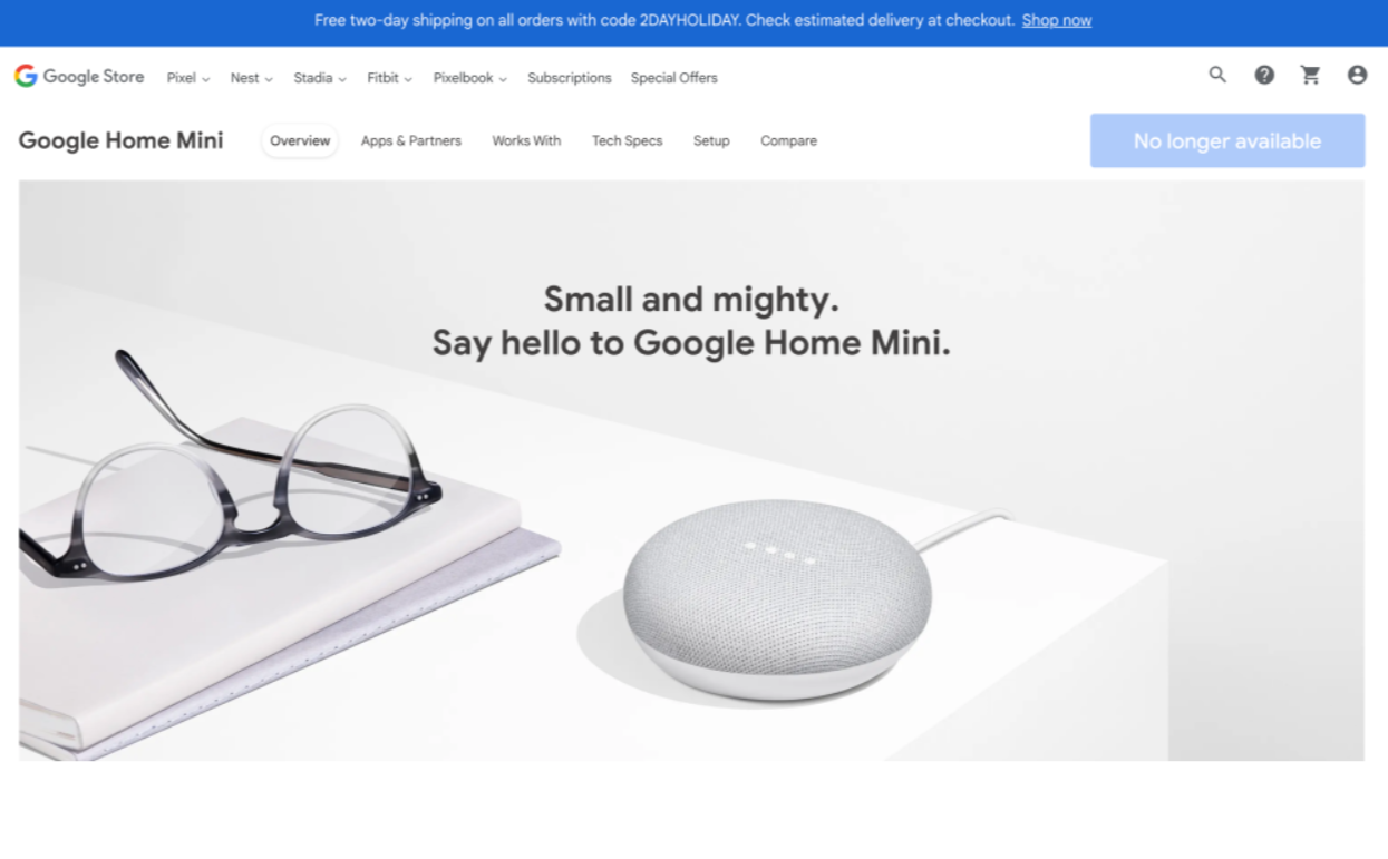 發(fā)布 4 年后，谷歌 Home Mini 終于停售：曾登頂全球最暢銷(xiāo)智能音箱