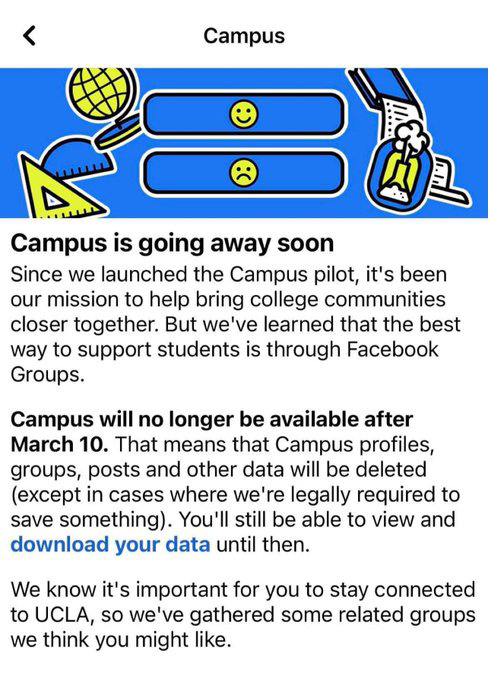 上線不到兩年！Facebook 宣布關閉校內應用 Campus