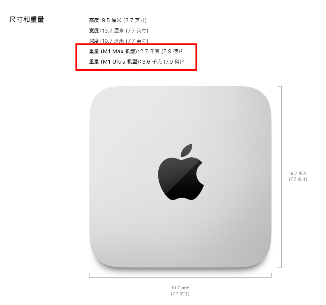 M1 Ultra 版蘋(píng)果 Mac Studio 比 M1 Max 版更重:散熱系統(tǒng)材質(zhì)不同