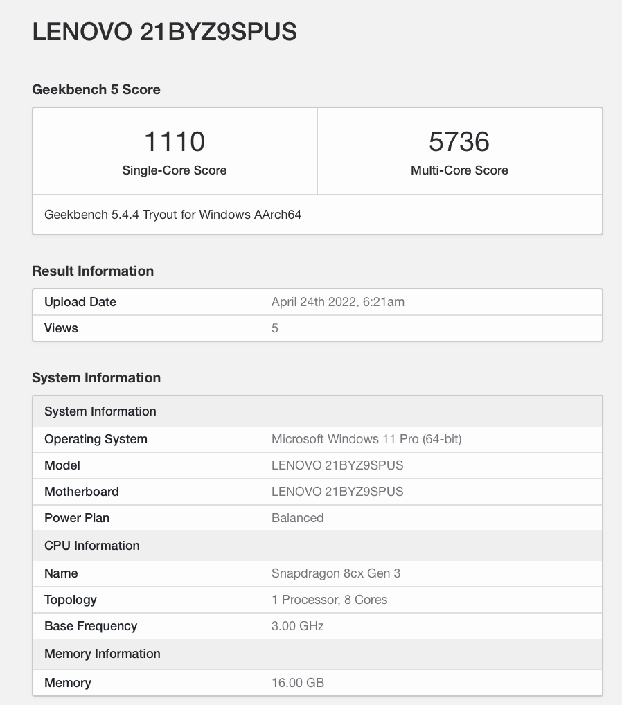 聯(lián)想全新 ThinkPad X13s 跑分曝光，搭載高通驍龍 8cx Gen3