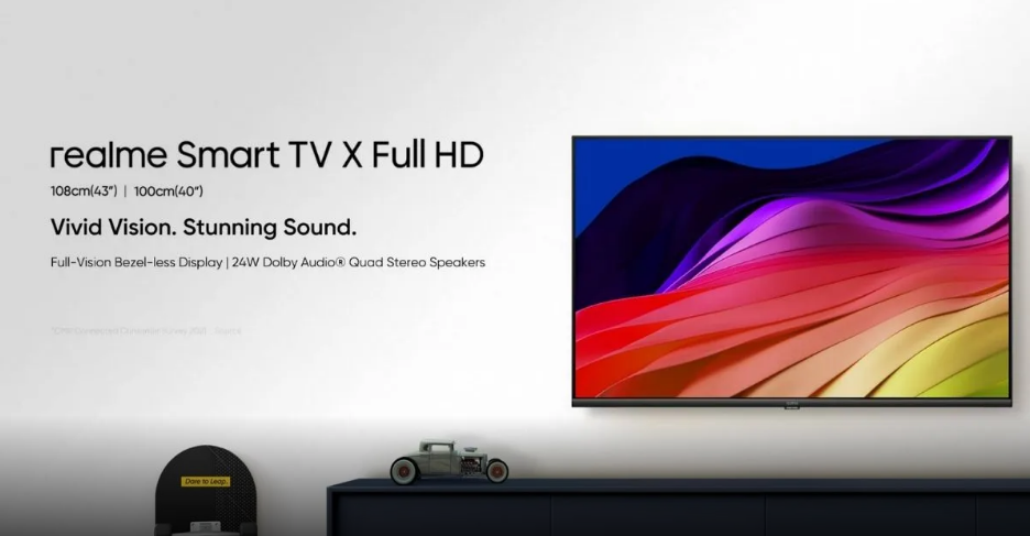 Realme Smart TV X 電視參數(shù)曝光:43/40 英寸 1080p,24W 揚聲器
