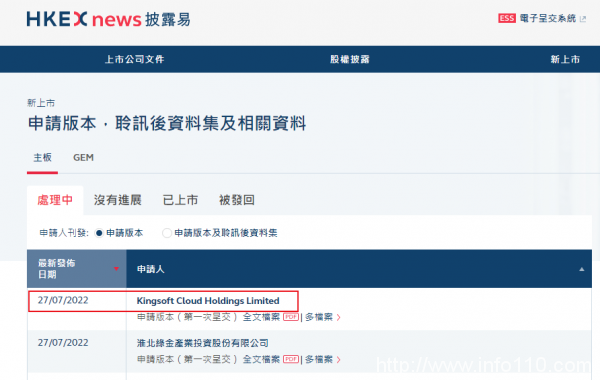 金山云申請港股雙重上市 IDC成本持續(xù)增加
