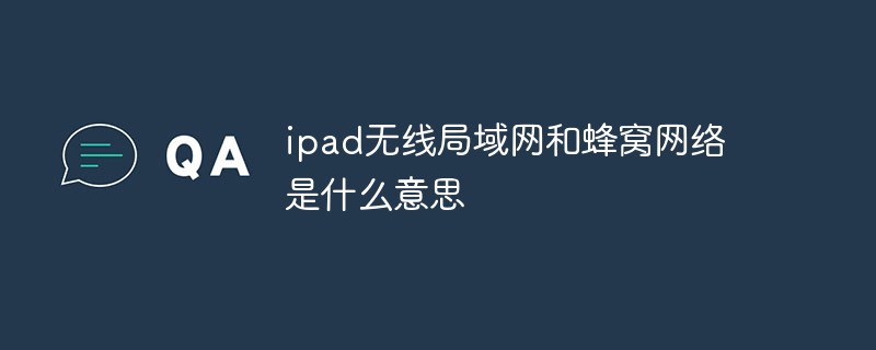 ipad無線局域網(wǎng)和蜂窩網(wǎng)絡(luò)是什么意思